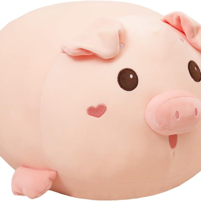 20.5 inch Super Soft Pig Plush Pillow, Adorable Stuffed Animal Toy, Chubby Kawaii Pig Plushie for Boys Girls, Cute Room Decor Fat Animals Pillow, Kids Gifts for Birthday,Valentine,Christmas