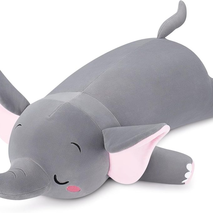 Auspicious beginning 30'' Elephant Stuffed Animals – Stuff Animal Plush Toy for Kids Girls Boys, Large Elephants Plushie Toys for Birthday Christmas, Sweet Romantic