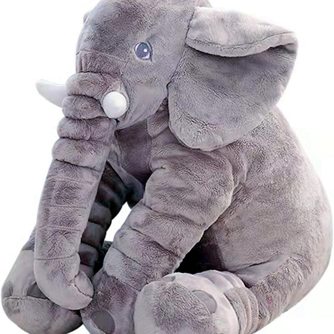 24 Inch Fuzzy Large Elephant Stuffed Animal, Soft Stuffed Elephant Toy Cuddly Bedroom Elephant Plush, Funny Elephant Gifts for Girls Boys