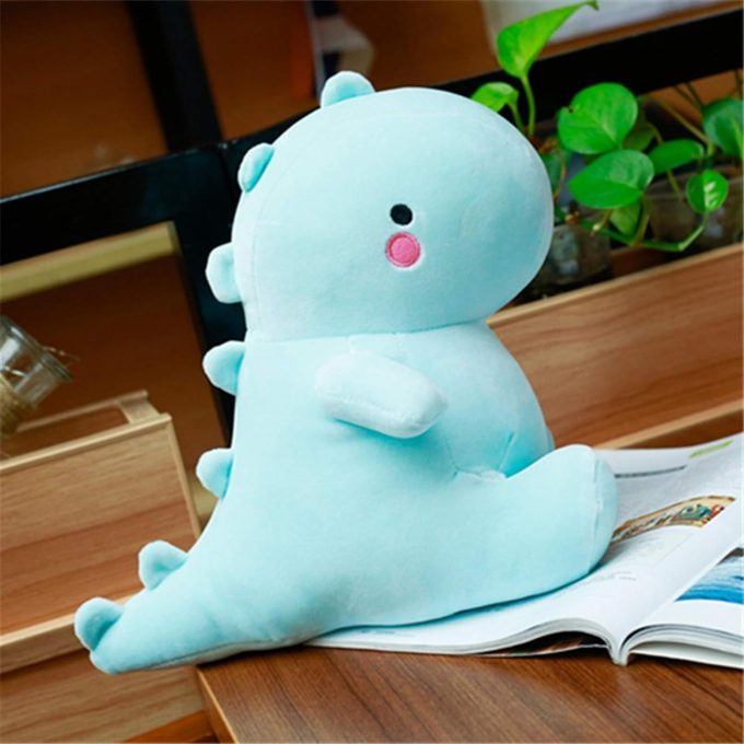 Cute Dinosaur Plush Toys, Fat Dinosaur Stuffed Dolls, Soft Animal Dino Plushie, Birthday Gifts for Kids Girls Boys Blue 12 inch