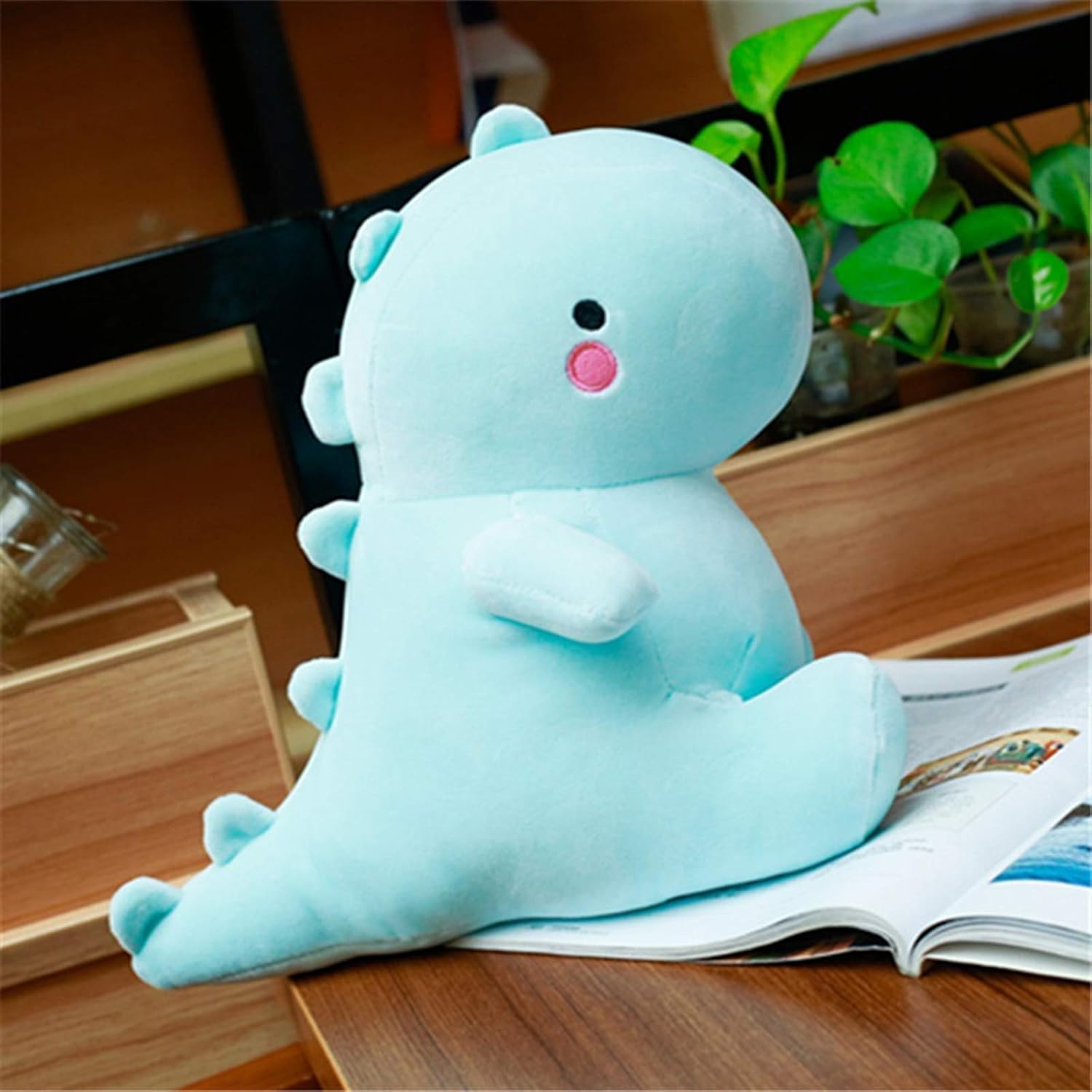 Cute Dinosaur Plush Toys, Fat Dinosaur Stuffed Dolls, Soft Animal Dino Plushie, Birthday Gifts for Kids Girls Boys Blue 12 inch - Image 2