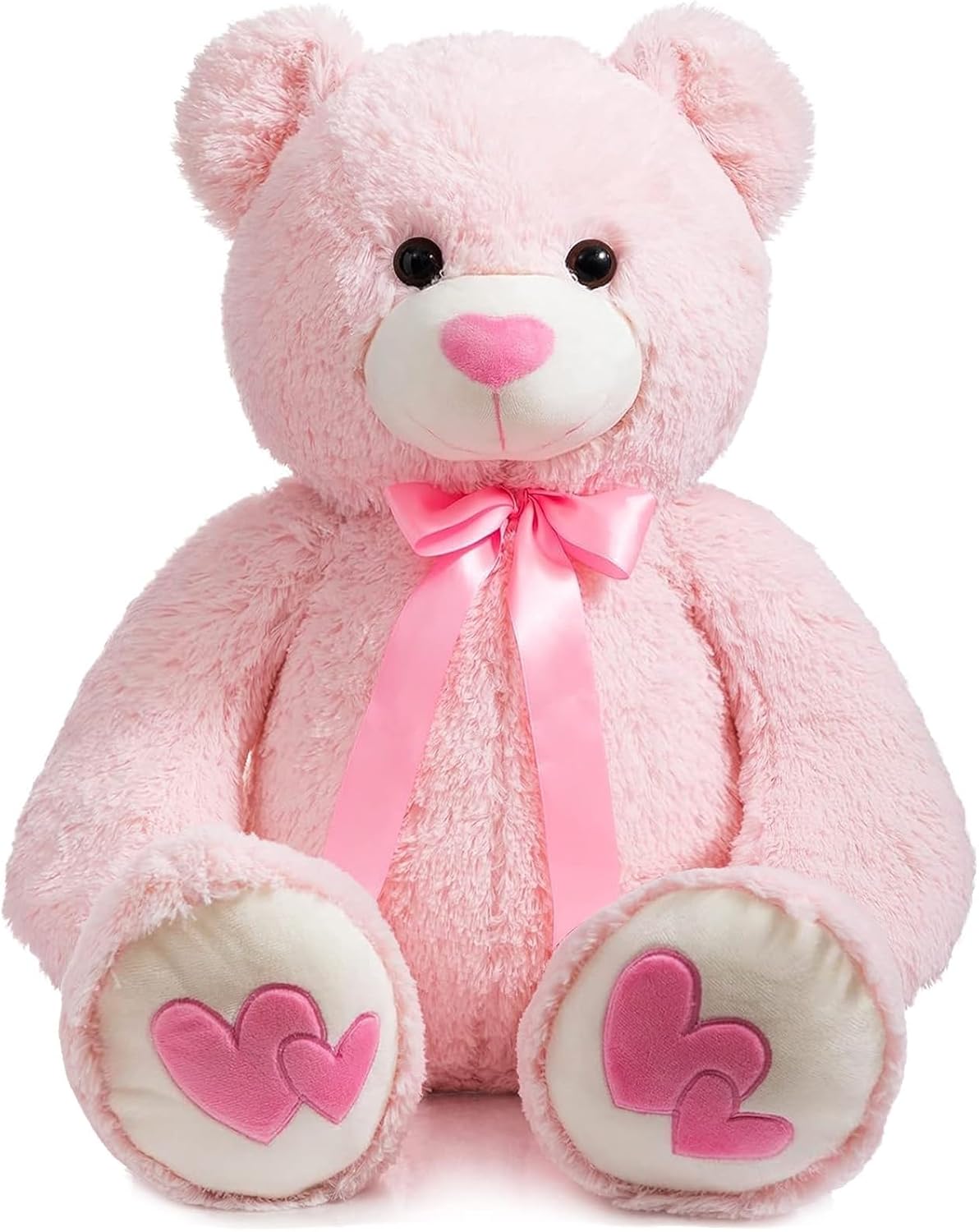 Giant Teddy Bear Stuffed Animal Large Bear Plush with Red Heart for Girlfriend and Kids Holiday Toy Gift 36 inch Pink