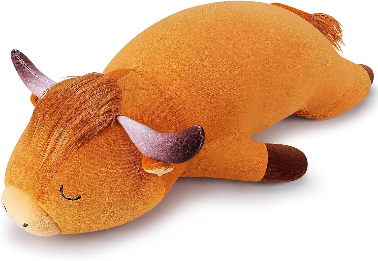 Auspicious beginning 30'' Giant Highland Cow Plush Stuffed Animal- Large Highland Cow Pillow Plushies, Sleeping Plush Toy,Hugging Stuffed Animal, Birthday Gifts for Kids Girls Boys