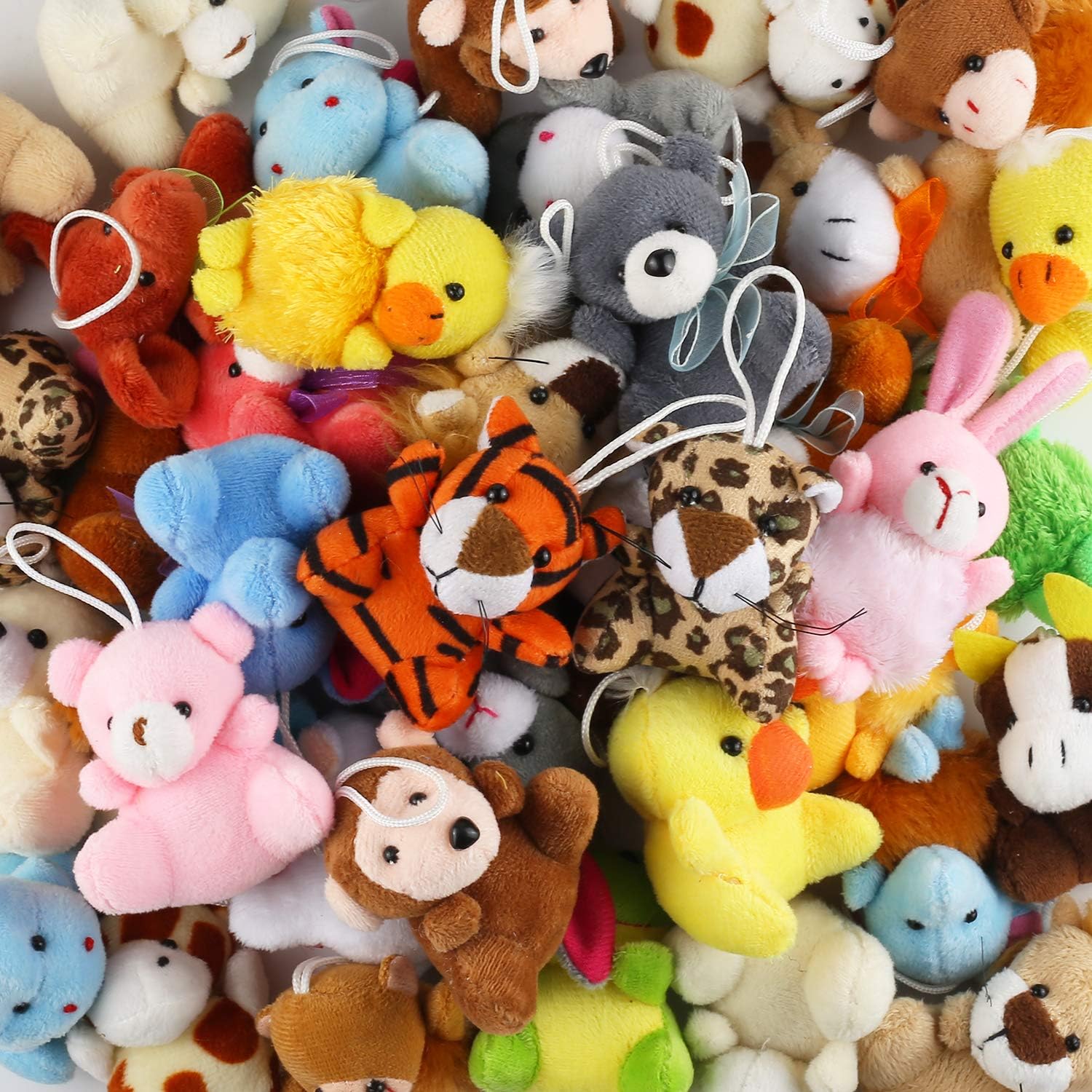 32 Piece Mini Plush Animal Toy Set, Cute Small Animals Plush Keychain Decoration for Themed Parties, Kindergarten Gift, Teacher Student Award, Goody Bags Filler for Boys Girls Child Kid - Image 2