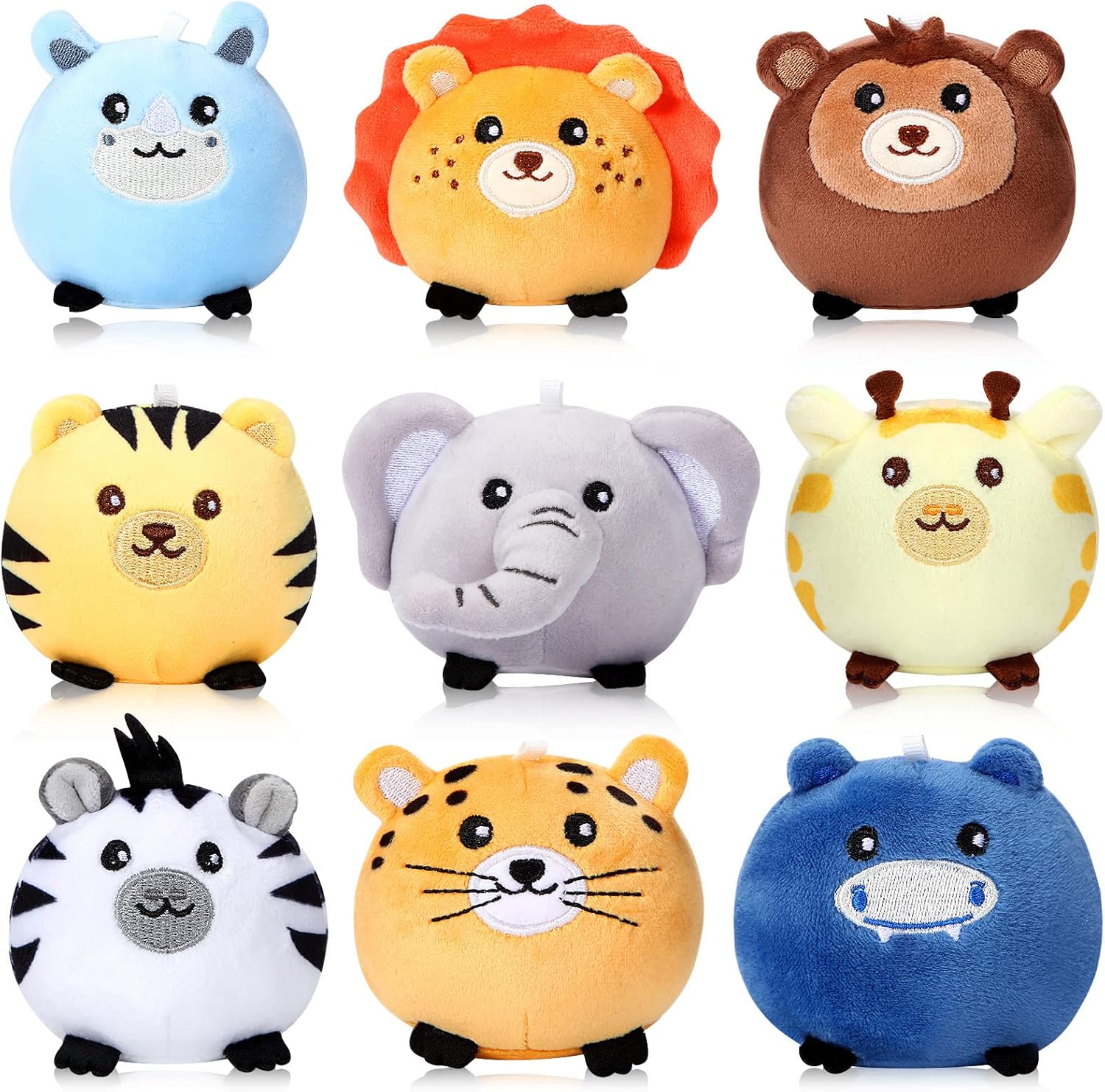 9 Pcs Mini Plush Animals Toys Bulk 3.15 Inch Cute Soft Small Stuffed Animal Plush Keychain for Kids Goodie Bag Fillers Birthday Classroom School Prizes Festival Party Favors(Forest Animals)